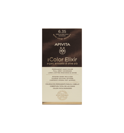 Apivita Color Elixir 6.35 Rubio Oscuro Dorado Caoba