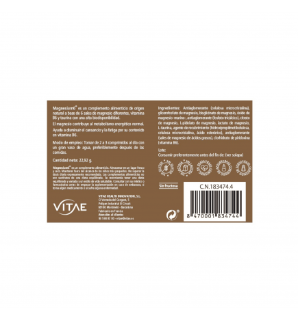 Vitae Magnesium6 20 Comprimidos
