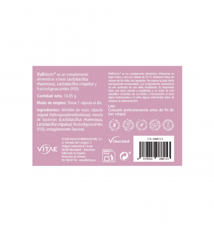 Vitae Vulbiotic 30 Cápsulas