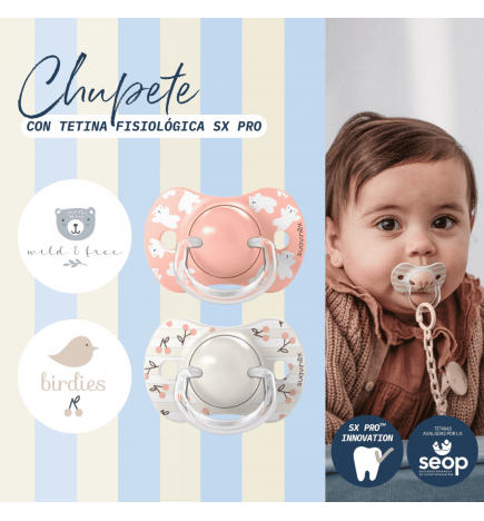 Suavinex Chupete Silicona SX Pro Fisiológico Simétrico 0-6m 2U
