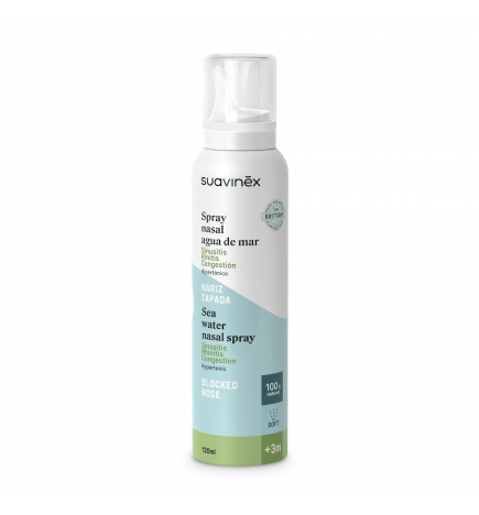 Suavinex Spray Nasal Agua de Mar Hipertonica Nariz Tapada 120ml +3m