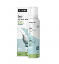 Suavinex Spray Nasal Agua de Mar Hipertonica Nariz Tapada 120ml +3m